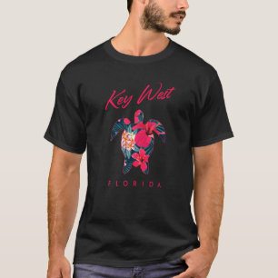 Key West Florida Hibiscus Flower Zee Turtle Souve T-shirt