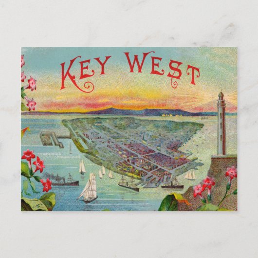 Key West Florida Illustratie Briefkaart (Voorkant)