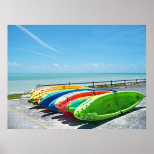 Key West Florida Kayaks kleuren Ocean Beach Poster