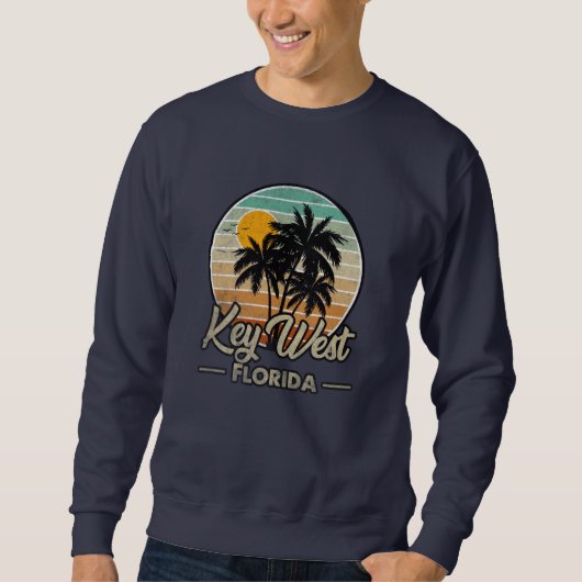 Key West Florida Keys Retro 70s Beach Vacation Trui (Voorkant)