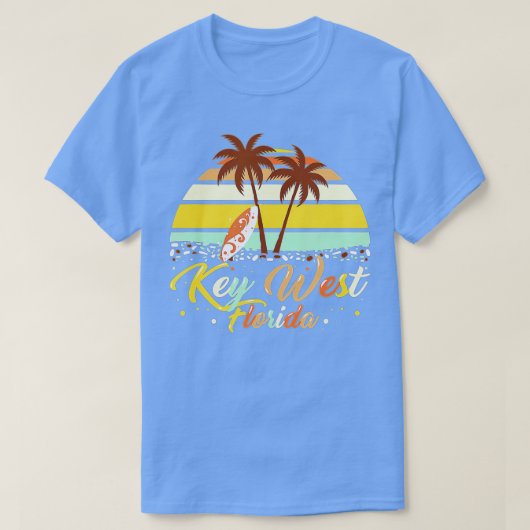  Key West Florida Keys Retro 70's strand Vac T-shirt (Design voorkant)