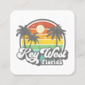 Key West Florida Keys Retro 70's strand Vac Vierkante Visitekaartje (Achterkant)