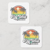 Key West Florida Keys Retro 70's strand Vac Vierkante Visitekaartje (Voorkant / Achterkant)