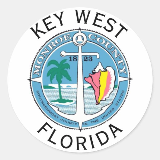 Key West - Florida Keys Ronde Sticker (Voorkant)