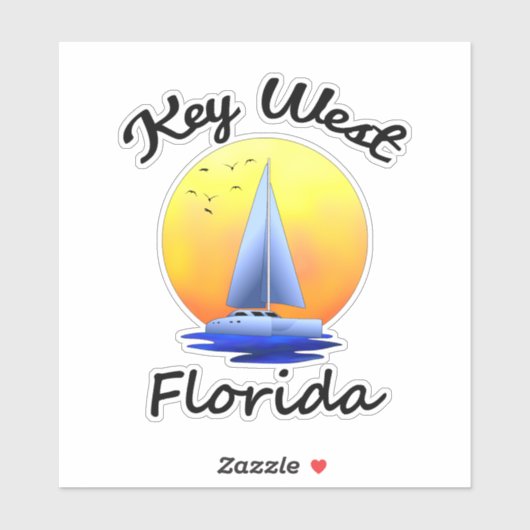 Key West Florida Keys Sailing Sticker (Vel)