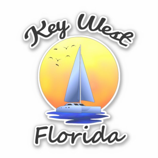 Key West Florida Keys Sailing Sticker (Voorkant)