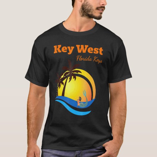 Key West Florida Keys tropische mermaïde vactie du T-shirt (Voorkant)