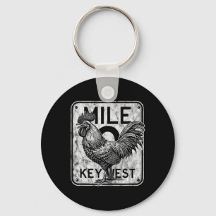 Key West Florida Kip Retro Mijl 0 Haan Distributie Sleutelhanger
