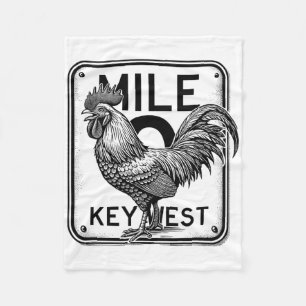 Key West Florida Kip Retro Mijl 0 Haan Mijl Fleece Deken