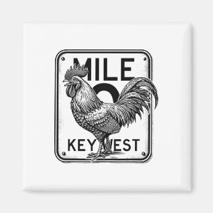 Key West Florida Kip Retro Mijl 0 Haan Mijl Magneet