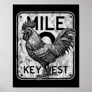 Key West Florida Kip Retro Mile 0 Haan Dist Poster