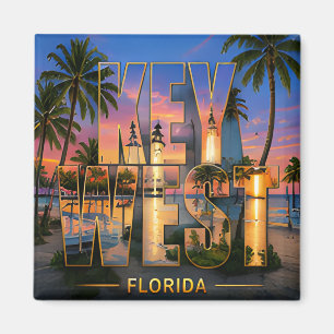Key West Florida Kust Skyline Tropisch Reizen Magneet