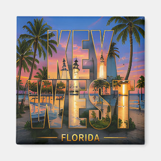 Key West Florida Kust Skyline Tropisch Reizen Magneet