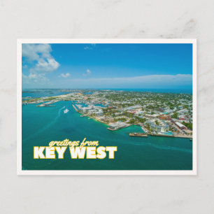 Key West Florida Luchtfoto Strand Reizen Briefkaart