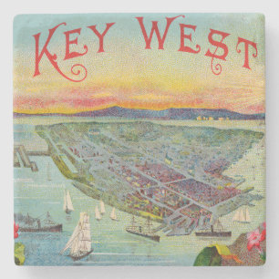 Key West Florida luchtuitzicht kunst Stenen Onderzetter