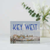 Key West Florida marina foto met boten Briefkaart (Staand voorkant)