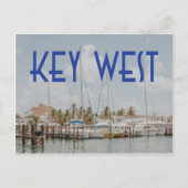 Key West Florida marina foto met boten Briefkaart (Voorkant)