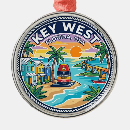 Key West Florida Metalen Ornament (Voorkant)