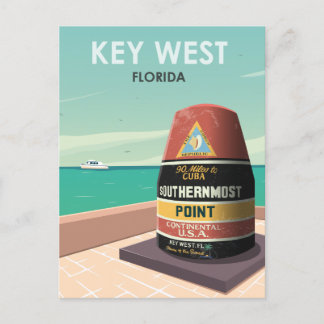 Key West Florida Mile Zero Vintage Travel Briefkaart