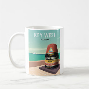 Key West Florida Mile Zero Vintage Travel Koffiemok
