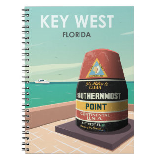 Key West Florida Mile Zero Vintage Travel Notitieboek