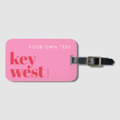 Key West Florida moderne typografie roze Bagagelabel (Voorkant (horizontaal))