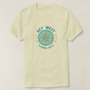 Key West Florida Nautical Latitude Longitude T-shirt