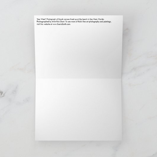 Key West Florida Ocean Uitzicht Kayak Wenskaart FL Kaart (Binnen)