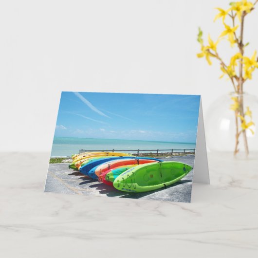 Key West Florida Ocean Uitzicht Kayak Wenskaart FL Kaart (Gele Bloem)