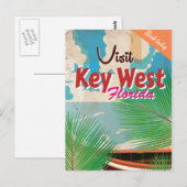 Key West, Florida Oude Reisposter Briefkaart (Voorkant / Achterkant)