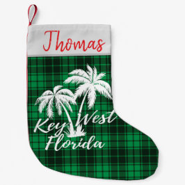 Key West Florida Palm Trees Beach Green Plaid Kleine Kerstsok