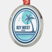 Key West Florida Palmboom Vogels Metalen Ornament (Links)