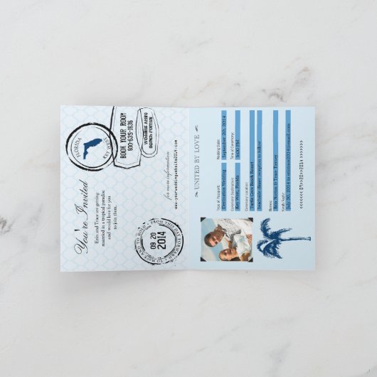 Key West Florida Passport bruiloft uitnodiging (Binnen)