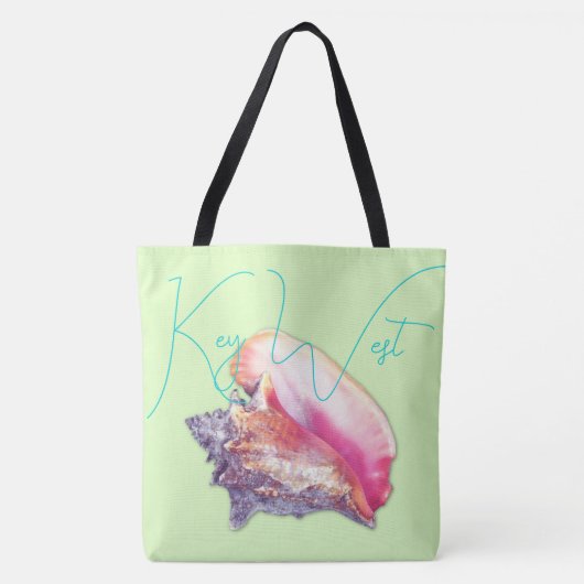 Key West Florida Pink Conch Shell Tote Bag (Voorkant)