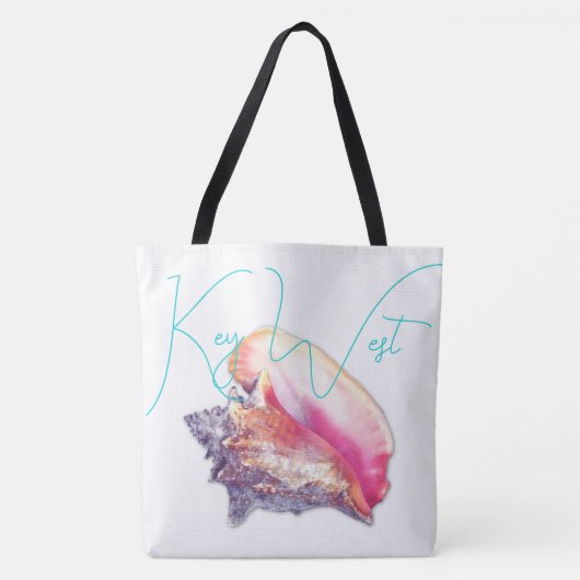 Key West Florida Pink Conch Shell Tote Bag (Voorkant)