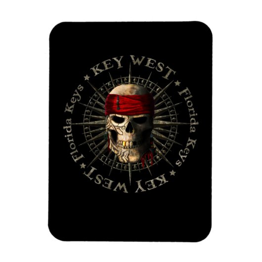 Key West Florida Pirate Skull Magneet (Verticaal)