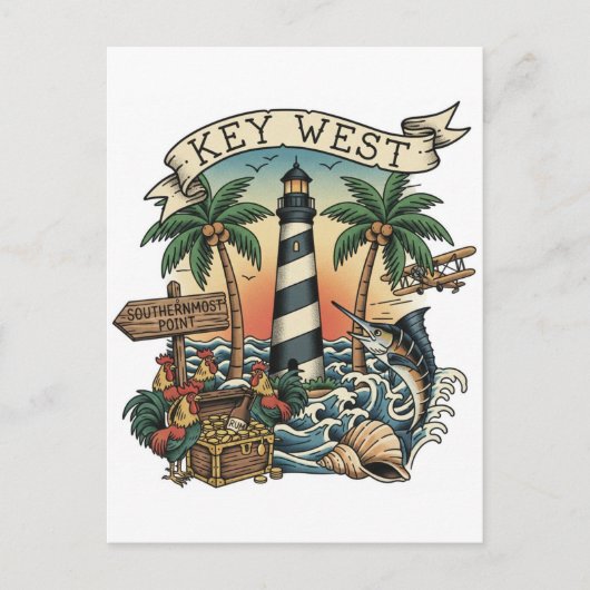 Key West Florida Reizen Briefkaart (Voorkant)