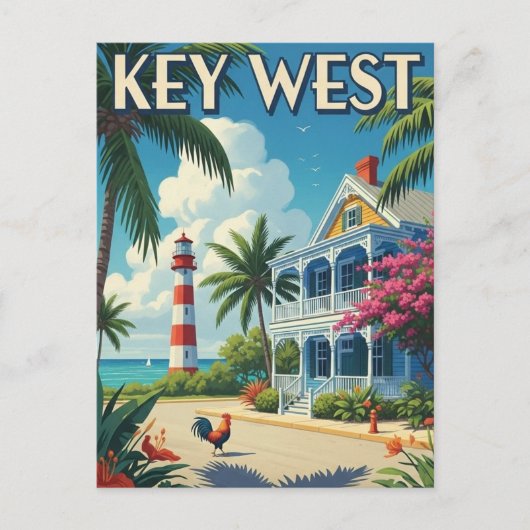 Key West Florida Reizen Briefkaart (Voorkant)