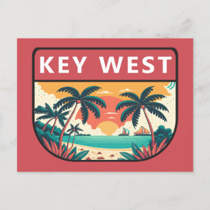 Key West Florida Retro Embleem Briefkaart