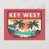 Key West Florida Retro Embleem Briefkaart (Voorkant)