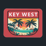 Key West Florida Retro Embleem Magneet<br><div class="desc">Key West vector art ontwerp. Key West is een eilandstad in de Verenigde Staten en maakt deel uit van de Florida Keys-archipel.</div>
