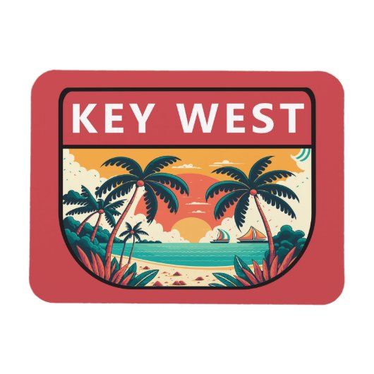 Key West Florida Retro Embleem Magneet (Horizontaal)