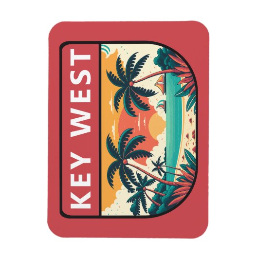 Key West Florida Retro Embleem Magneet (Verticaal)