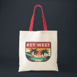 Key West Florida Retro Embleem Tote Bag<br><div class="desc">Key West vector art ontwerp. Key West is een eilandstad in de Verenigde Staten en maakt deel uit van de Florida Keys-archipel.</div>