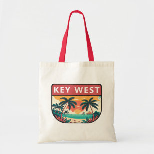 Key West Florida Retro Embleem Tote Bag