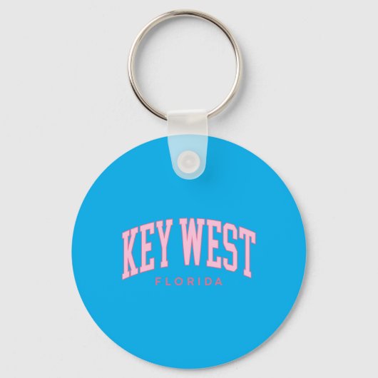 Key West Florida Retro Preppy Throwback nk Meisjes Sleutelhanger (Voorkant)