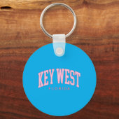 Key West Florida Retro Preppy Throwback nk Meisjes Sleutelhanger (Voorkant)