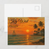 Key West, Florida Retro Reizen Toerisme Briefkaart (Voorkant / Achterkant)