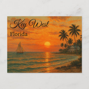 Key West, Florida Retro Reizen Toerisme Briefkaart