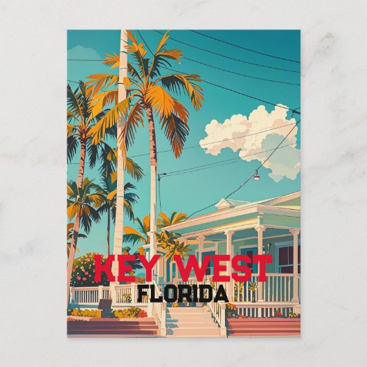 Key West Florida retro vintage Briefkaart (Voorkant)